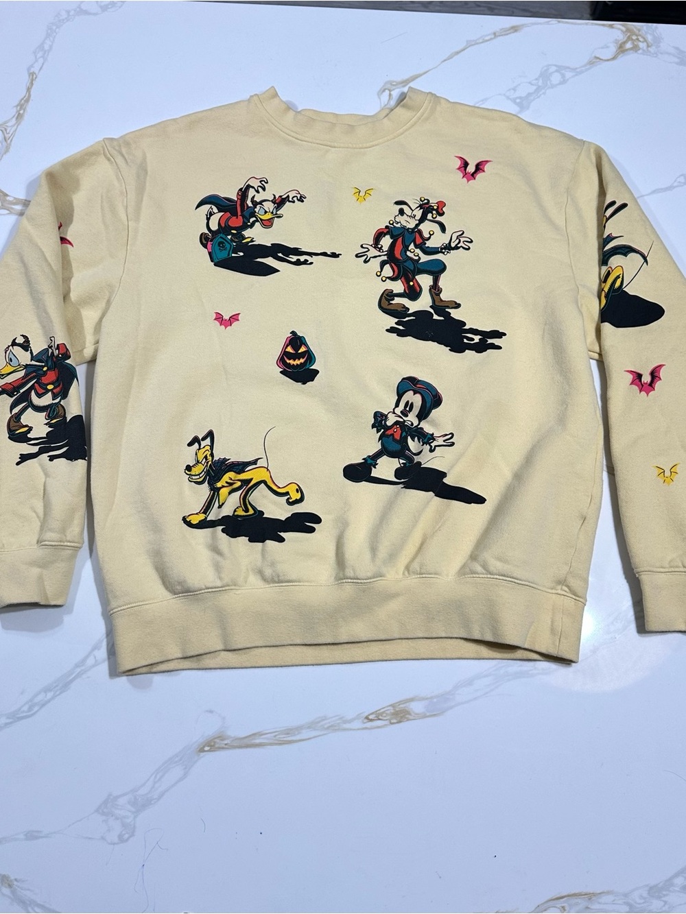 Disneyland Halloween 2023 Cream Halloween Crewneck Sweatshirt Vintage Neon
